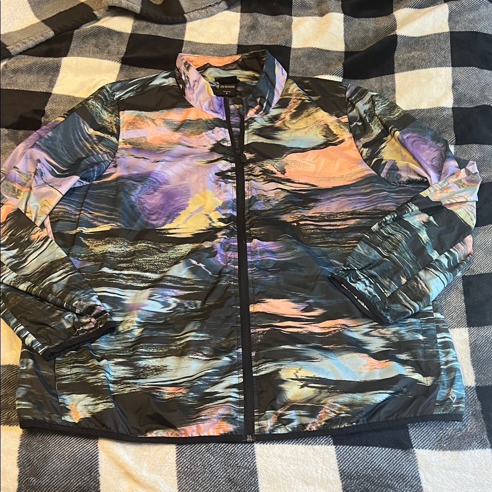 Happy Camper by TORRID Abstract Multicolor Windbreaker Jacket plus size  2X
